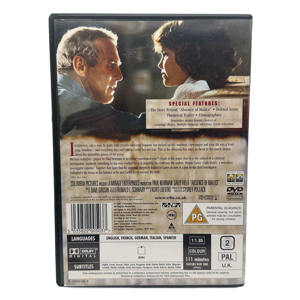 Absence of Malice - DVD